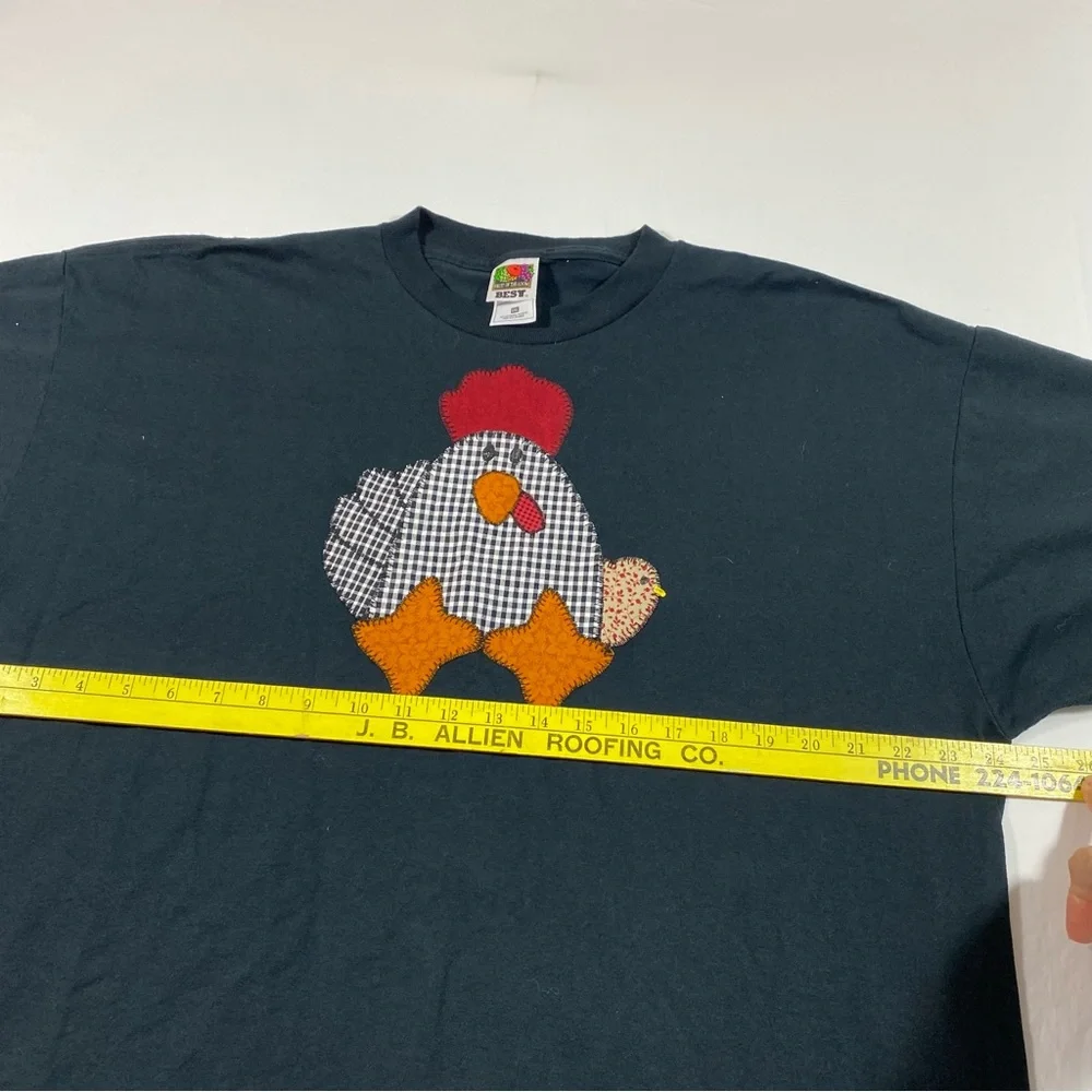 Fruit of the loom Vintage Barnyard Chicken  Plaid Shirt Patchwork Checkered XXL - Picture 9 of 9